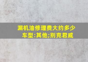 漏机油修理费大约多少 车型:其他;别克君威